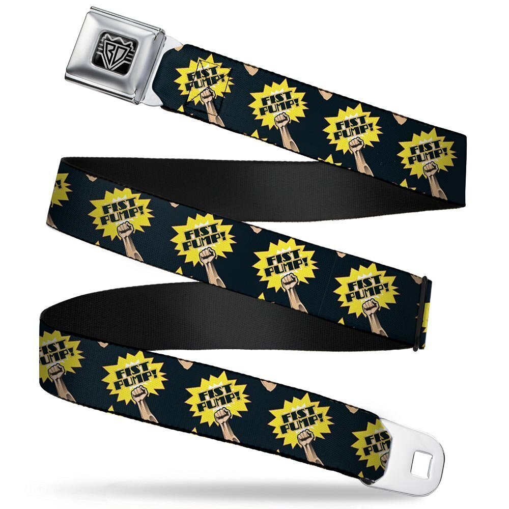 3225 Seatbelt Belt - Fist Pump Black/Yellow - 1.0" Wide - 20-36 Inches in